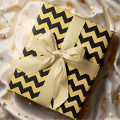 Abstracte geometrische patroonstrepen zwart en gou cadeaupapier