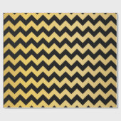 Abstracte geometrische patroonstrepen zwart en gou cadeaupapier (Vlak)