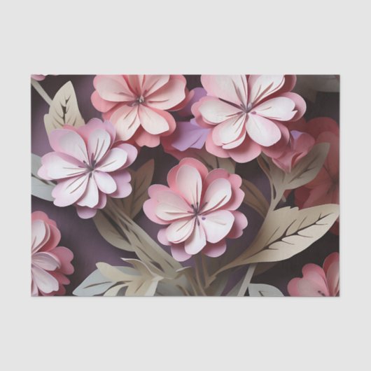 Abstracte geometrische Phlox bloemen Tissuepapier (Voorkant)