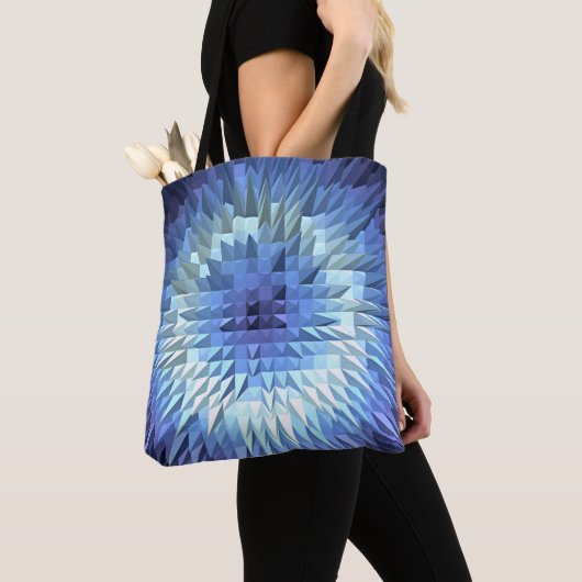 abstracte geometrische poligonale textuur tote bag (Dichtbij)