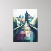 Abstracte geometrische Praag Skyline Charles Bridg Canvas Afdruk (Voorkant)