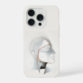 Abstracte Geometrische Profiel Lijnkunst iPhone 15 Pro Case