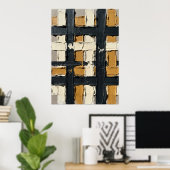 Abstracte Geometrische Rasterposter | Impasto Text Poster (Thuiskantoor)