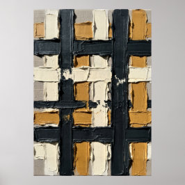 Abstracte Geometrische Rasterposter | Impasto Text Poster
