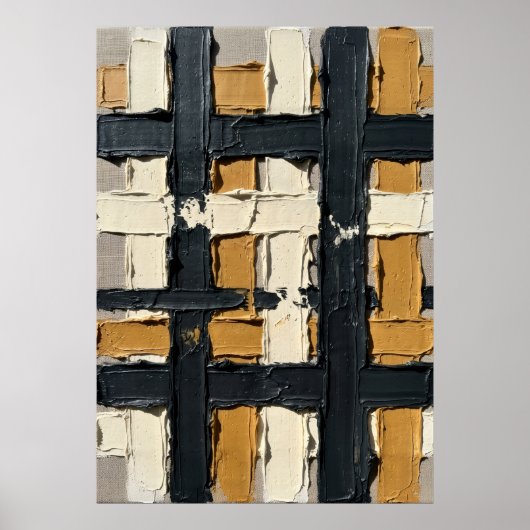 Abstracte Geometrische Rasterposter | Impasto Text Poster (Voorkant)