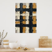 Abstracte Geometrische Rasterposter | Impasto Text Poster (Keuken)