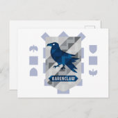 Abstracte geometrische RAVENCLAW™ Crest Uitnodiging Briefkaart (Voorkant / Achterkant)