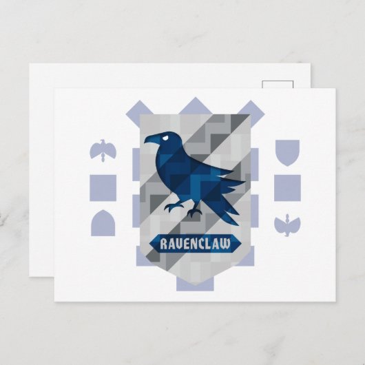 Abstracte geometrische RAVENCLAW™ Crest Uitnodiging Briefkaart (Voorkant / Achterkant)