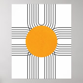 Abstracte geometrische regenboog, zon minimalistis poster (Voorkant)