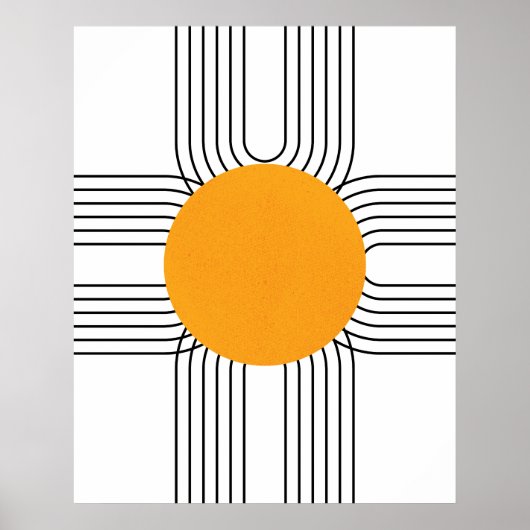 Abstracte geometrische regenboog, zon minimalistis poster (Voorkant)