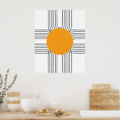 Abstracte geometrische regenboog, zon minimalistis poster (Keuken)