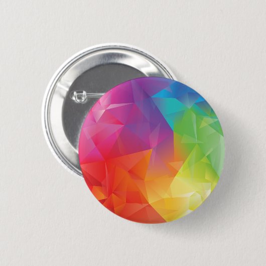 Abstracte geometrische regenboogButton Ronde Button 5,7 Cm (Voorkant /achterkant)