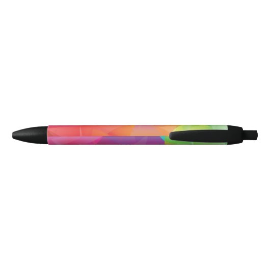 Abstracte geometrische regenboogpen zwarte inkt pen (Achterkant)