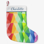 Abstracte Geometrische regenboogstraal Persoonlijk Kleine Kerstsok (Voorkant)