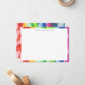 Abstracte geometrische regenboogstraal - Speciaal  Notitiekaartje (Voorkant / Achterkant in situ)