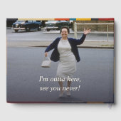 Abstracte geometrische retro speelse pensioenparti gastenboek (Achterkant)