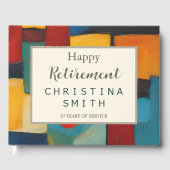 Abstracte geometrische retro speelse pensioenparti gastenboek (Voorkant)