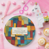 Abstracte geometrische retro speelse pensioenparti papieren bordje (Feest)