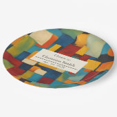 Abstracte geometrische retro speelse pensioenparti papieren bordje (Gekanteld)