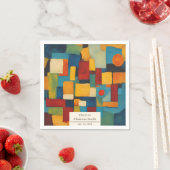 Abstracte geometrische retro speelse pensioenparti servet (Insitu)