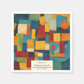 Abstracte geometrische retro speelse pensioenparti servet (Voorkant)