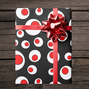 Abstracte Geometrische rode witte bloedcirkels Cadeaupapier