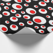 Abstracte Geometrische rode witte bloedcirkels Cadeaupapier (Hoek)