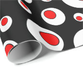 Abstracte Geometrische rode witte bloedcirkels Cadeaupapier (Rol Hoek)