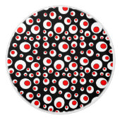 Abstracte Geometrische rode witte bloedcirkels Keramische Knop (Voorkant)