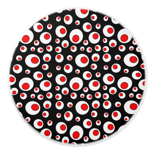 Abstracte Geometrische rode witte bloedcirkels Keramische Knop (Voorkant)