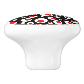 Abstracte Geometrische rode witte bloedcirkels Keramische Knop (Zijkant)