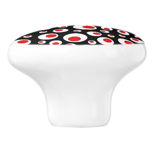 Abstracte Geometrische rode witte bloedcirkels Keramische Knop (Zijkant)