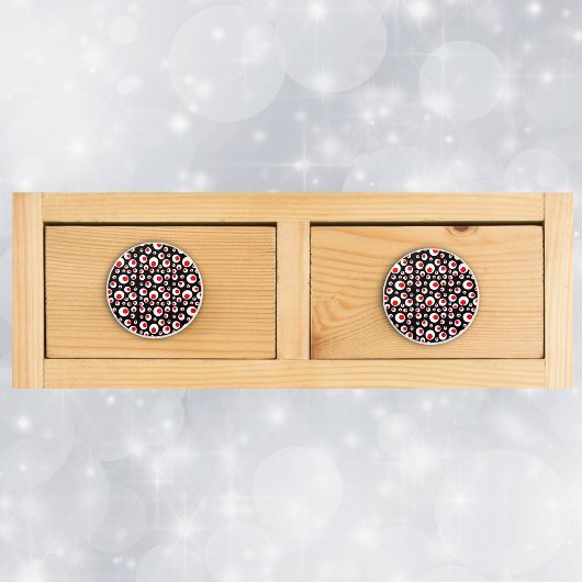 Abstracte Geometrische rode witte bloedcirkels Keramische Knop