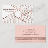 Abstracte Geometrische Roos Gold Foil fotograaf Visitekaartje (Voorkant / Achterkant)