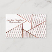 Abstracte Geometrische Roos Gold Foil fotograaf Visitekaartje (Voorkant)