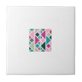 Abstracte geometrische roze Fuchsia turquoise Tegeltje (Voorkant)