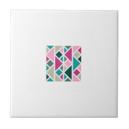 Abstracte geometrische roze Fuchsia turquoise Tegeltje