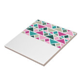 Abstracte geometrische roze Fuchsia turquoise Tegeltje (Zijkant)