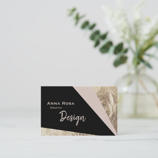 *~* Abstracte geometrische roze witte olie Visitekaartje (Staand voorkant)