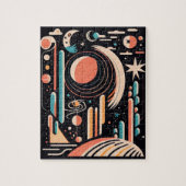 Abstracte geometrische ruimteplaneet.  kosmos legpuzzel (Verticaal)