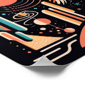 Abstracte geometrische ruimteplaneet.  kosmos poster (Hoek)