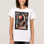 Abstracte geometrische ruimteplaneet.  kosmos t-shirt (Voorkant)