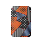 Abstracte geometrische samenstelling: Oranje blauw Badmat (Voorkant Verticaal)