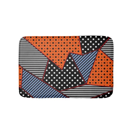 Abstracte geometrische samenstelling: Oranje blauw Badmat (Voorkant)
