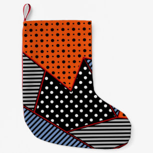 Abstracte geometrische samenstelling: Oranje blauw Kleine Kerstsok