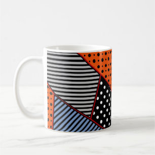 Abstracte geometrische samenstelling: Oranje blauw Koffiemok