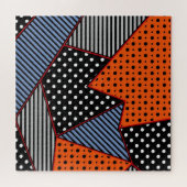 Abstracte geometrische samenstelling: Oranje blauw Legpuzzel (Horizontaal)