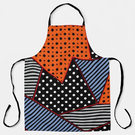 Abstracte geometrische samenstelling: Oranje blauw Schort (Voorkant)