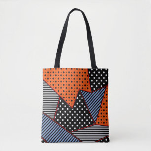 Abstracte geometrische samenstelling: Oranje blauw Tote Bag