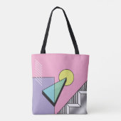 Abstracte geometrische samenstellingsachtergrond i tote bag (Achterkant)
